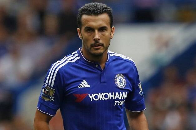 Chelsea's Spanish midfielder Pedro runs with the ball during the English Premier League football match between Chelsea and Crystal Palace at Stamford Bridge in London on August 29, 2015. Crystal Palace won the game 2-1. AFP PHOTO / IAN KINGTON

RESTRICTED TO EDITORIAL USE. No use with unauthorized audio, video, data, fixture lists, club/league logos or 'live' services. Online in-match use limited to 75 images, no video emulation. No use in betting, games or single club/league/player publications.        (Photo credit should read IAN KINGTON/AFP/Getty Images)