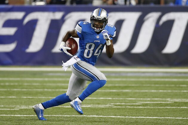 Detroit Lions wide receiver Ryan Broyles runs during the second half of an NFL preseason football game against the New York Jets, Thursday, Aug. 13, 2015, in Detroit. (AP Photo/Paul Sancya)