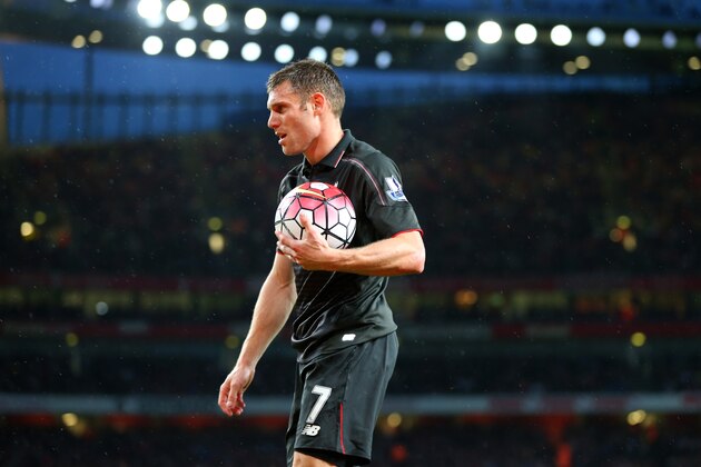 LONDON, ENGLAND - AUGUST 24:  James Milner of Liverpool during the Barclays Premier League match between Arsenal and Liverpool at the Emirates Stadium on August 24, 2015 in London, United Kingdom.  (Photo by Catherine Ivill - AMA/Getty Images)