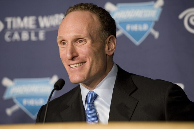 Cleveland Indians General Manager Mark Shapiro smiles during a news conference at Progressive Field on Thursday, Feb. 18, 2010,  in Cleveland, Ohio. The Cleveland Indians announced, effective at the conclusion of the 2010 season, that Shapiro will assume the role of club President. Coupled with Shapiro’s promotion to President, Chris Antonetti will be promoted to Executive Vice President, General Manager. (AP Photo/Jason Miller)
