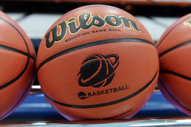 Mar 26, 2015; Syracuse, NY, USA; A view of a NCAA basketballs before practice for the semifinals of the midwest regional of the 2015 NCAA Tournament at Carrier Dome. Mandatory Credit: Rich Barnes-USA TODAY Sports