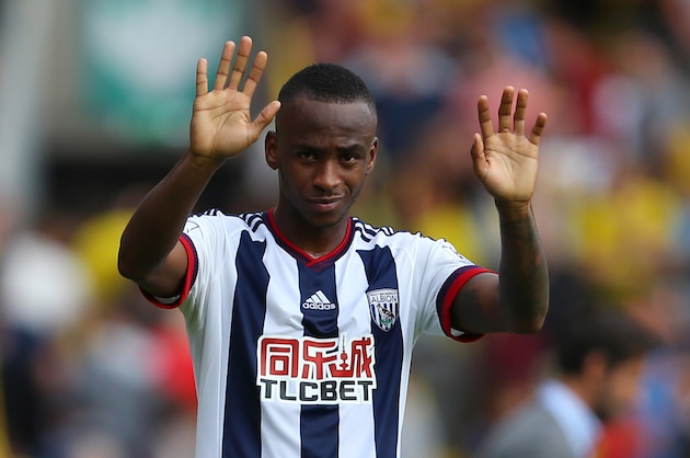 WATFORD, ENGLAND - AUGUST 15:  Saido Berahino of West Bromwich Albion waves after the Barclays premier League match between Watford and West Bromwich Albion at Vicarage Road on August 15, 2015 in Watford, England.  (Photo by Catherine Ivill - AMA/Getty Images)