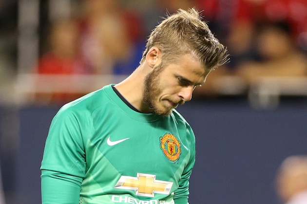 CHICAGO, IL - JULY 29: Goalkeeper of Manchester United David de Gea looks upset during the International Champions Cup 2015 game between Manchester United and Paris Saint-Germain at Soldier Field on July 29, 2015 in Chicago, Illinois. (Photo by Jean Catuffe/Getty Images)