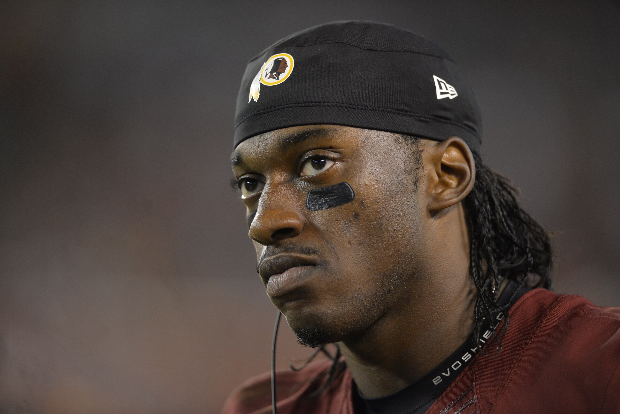Washington Redskins quarterback Robert Griffin III stands on the sideline during an NFL preseason football game against the Cleveland Browns, Thursday, Aug. 13, 2015, in Cleveland. (AP Photo/David Richard) Washington Redskins quarterback Robert Griffin III stands on the sideline during an NFL preseason football game against the Cleveland Browns, Thursday, Aug. 13, 2015, in Cleveland. (AP Photo/David Richard)