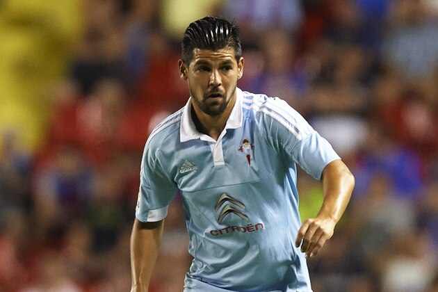 VALENCIA, SPAIN - AUGUST 23:  Nolito of Celta looks in action during the La Liga match between Levante UD and Real Club Celta de Vigo at Ciutat de Valencia Stadium on August 23, 2015 in Valencia, Spain.  (Photo by Manuel Queimadelos Alonso/Getty Images)