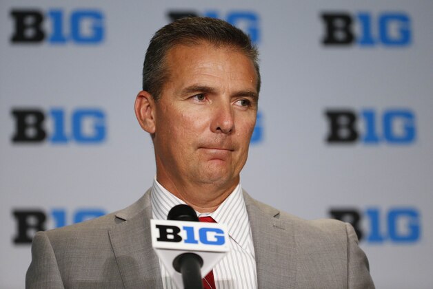 Jul 30, 2015; Chicago, IL, USA; Ohio State head coach Urban Meyer speaks during 2015 Big Ten Football Media Days at Hyatt Regency McCormick Place in Chicago. Mandatory Credit: Kamil Krzaczynski-USA TODAY Sports