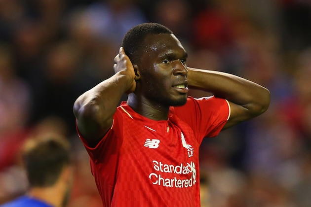 LIVERPOOL, ENGLAND - AUGUST 17:  Christian Benteke of Liverpool reacts after a missed chance during the Barclays Premier League match between Liverpool and A.F.C. Bournemouth at Anfield on August 17, 2015 in Liverpool, United Kingdom.  (Photo by Alex Livesey/Getty Images)