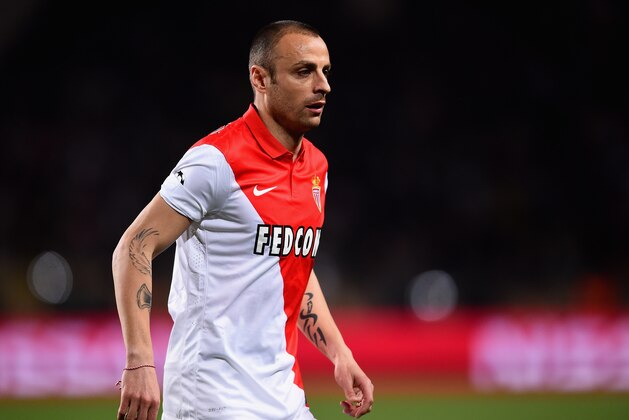 MONACO - APRIL 22:  Dimatar Berbatov of Monaco in action during the UEFA Champions League Quarter Final Second Leg match between AS Monaco FC and Juventus at Stade Louis II on April 22, 2015 in Monaco, Monaco.  (Photo by Laurence Griffiths/Getty Images)