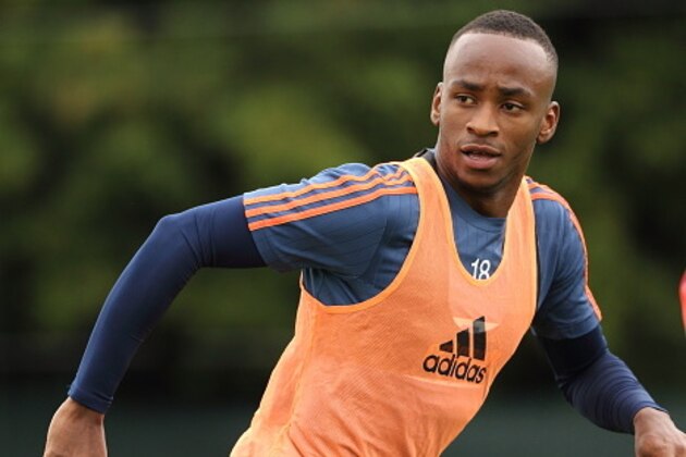 WALSALL, ENGLAND - AUGUST 18:  Saido Berahino of West Bromwich Albion during the West Bromwich Albion training session at West Bromwich Albion Training Ground on August 18, 2015 in Walsall, England.  (Photo by Matthew Ashton - AMA/Getty Images)
