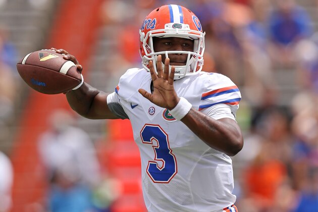 GAINESVILLE, FL - APRIL 11:  Florida Gators quarterback Treon Harris #3 plays during the spring football game on April 11, 2015 in Gainesville, Florida.  (Photo by Rob Foldy/Getty Images)