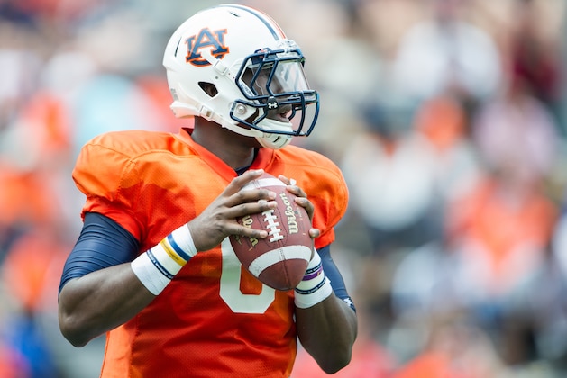 AUBURN, AL - APRIL 18: Jeremy Johnson #6 of Auburn Tigers during Auburn's A-Day game on April 18, 2015 at Jordan-Hare Stadium in Auburn, Alabama. (Photo by Michael Chang/Getty Images)