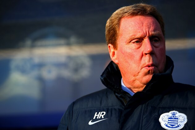 LONDON, ENGLAND - JANUARY 17:  Harry Redknapp the QPR manager looks on before the Barclays Premier League match between Queens Park Rangers and Manchester United at Loftus Road on January 17, 2015 in London, England.  (Photo by Mark Thompson/Getty Images)