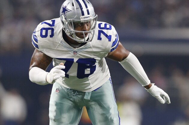 Aug 29, 2015; Arlington, TX, USA; Dallas Cowboys defensive end Greg Hardy (76) in action against the Minnesota Vikings at AT&T Stadium. Mandatory Credit: Matthew Emmons-USA TODAY Sports