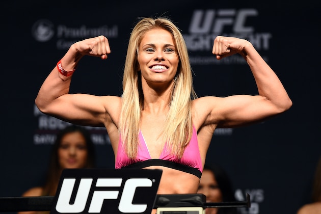NEWARK, NJ - APRIL 17:  Paige VanZant steps on the scale during the UFC Fight Night weigh-in event at the Prudential Center on April 17, 2015 in Newark, New Jersey. (Photo by Jeff Bottari/Zuffa LLC/Zuffa LLC via Getty Images)