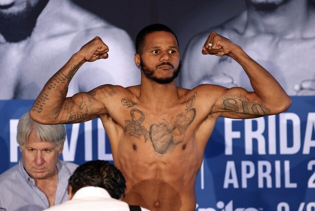 Apr 23, 2015; Chicago, IL, USA; Anthony Dirrell during weigh ins for the Premier Boxing Champions fight at W Chicago. Mandatory Credit: Kamil Krzaczynski-USA TODAY Sports