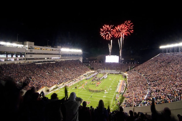 BLACKSBURG, VA - OCTOBER 23: A general view of Lane Stadium before the game between the Virginia Tech Hokies and the Miami Hurricanes on October 23, 2014 in Blacksburg, Virginia. Miami defeated Virginia Tech 30-6. (Photo by Michael Shroyer/Getty Images)