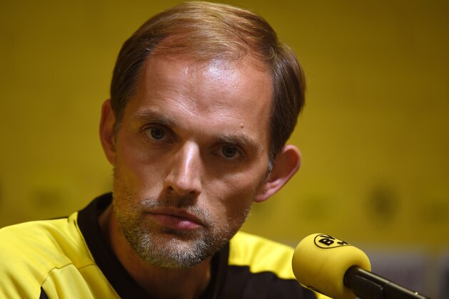 Borussia Dortmund´s headcoach Thomas Tuchel attends a press conference of first division Bundesliga football club Borussia Dortmund on the eve of Europa League game against Wolfsberg in the Signal Iduna Park stadium in Dortmund, western Germany on August 5, 2015. AFP PHOTO / PATRIK STOLLARZ        (Photo credit should read PATRIK STOLLARZ/AFP/Getty Images)