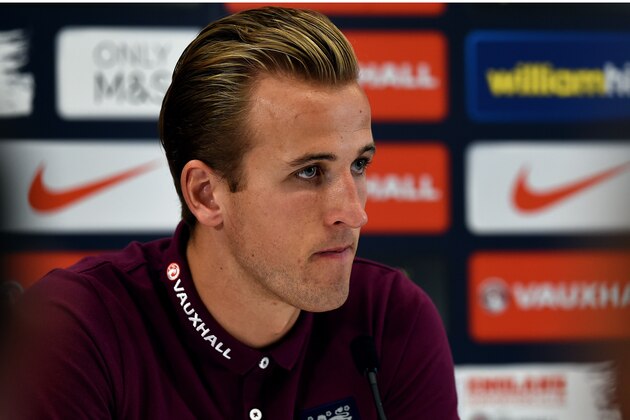 England's Harry Kane attends a press conference at St George's Park, Burton-upon-Trent, central England on September 2, 2015, ahead of their UEFA Euro 2016 Group E qualifying football match against San Marino in Serravalle on September 5, 2015. AFP PHOTO / PAUL ELLIS

NOT FOR MARKETING OR ADVERTISING USE / RESTRICTED TO EDITORIAL USE        (Photo credit should read PAUL ELLIS/AFP/Getty Images)