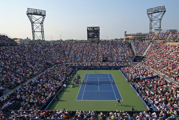 Sep 2, 2015; New York, NY, USA; A general view of a full crowd in Armstrong Stadium during the match between Rafael Nadal of Spain and Diego Schwartzman of Argentina on day three of the 2015 U.S. Open tennis tournament at USTA Billie Jean King National Tennis Center. Mandatory Credit: Jerry Lai-USA TODAY Sports