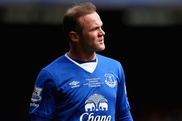 LIVERPOOL, ENGLAND - AUGUST 02:  Wayne Rooney  of Everton and Manchester United in action during the Duncan Ferguson Testimonial match between Everton and Villarreal at Goodison Park on August 2, 2015 in Liverpool, England.  (Photo by Clive Brunskill/Getty Images)