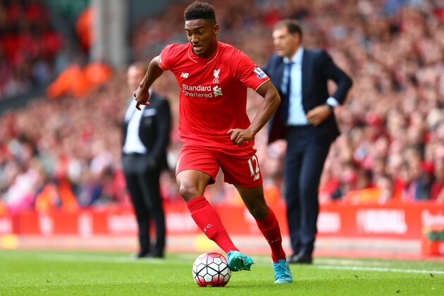 LIVERPOOL, ENGLAND - AUGUST 29: Joe Gomez of Liverpool in aciton  during the Barclays Premier League match between Liverpool and West Ham United at Anfield on August 29, 2015 in Liverpool, England.  (Photo by Clive Mason/Getty Images)