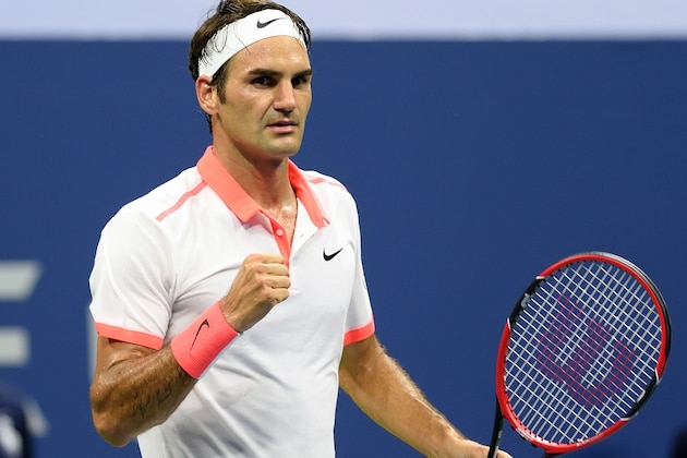 Roger Federer of Switzerland celebrates his win over Steve Darcis of Belgium during the 2015 US Open men's singles round two match at the USTA Billie Jean King National Tennis Center September 3, 2015 in New York. AFP PHOTO / DON EMMERT (Photo credit should read DON EMMERT/AFP/Getty Images) Roger Federer of Switzerland celebrates his win over Steve Darcis of Belgium during the 2015 US Open men's singles round two match at the USTA Billie Jean King National Tennis Center September 3, 2015 in New York. AFP PHOTO / DON EMMERT (Photo credit should read DON EMMERT/AFP/Getty Images)