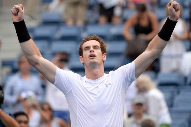 Sep 3, 2015; New York, NY, USA; Andy Murray of Great Britain reacts after beating Adrian Mannarino of France (not pictured) on day four of the 2015 U.S. Open tennis tournament at USTA Billie Jean King National Tennis Center. Mandatory Credit: Robert Deutsch-USA TODAY Sports