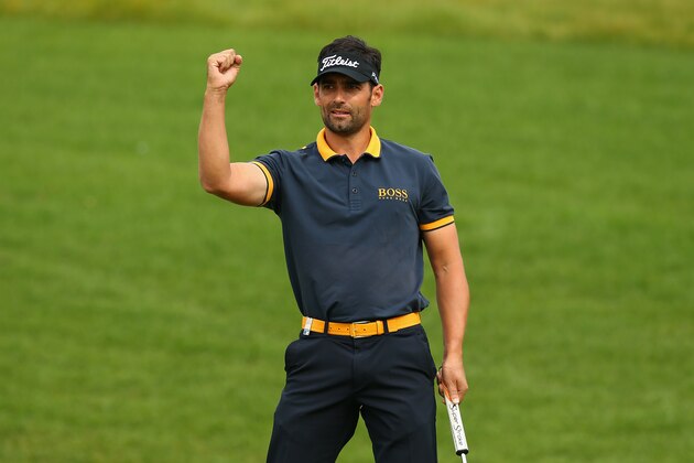 MOSCOW, RUSSIA - SEPTEMBER 06: Lee Slattery of England celebrates birdying the first hole on day four of the M2M Russian Open at Skolkovo Golf Club on September 6, 2015 in Moscow, Russia. (Photo by Harry Engels/Getty Images) MOSCOW, RUSSIA - SEPTEMBER 06: Lee Slattery of England celebrates birdying the first hole on day four of the M2M Russian Open at Skolkovo Golf Club on September 6, 2015 in Moscow, Russia. (Photo by Harry Engels/Getty Images)