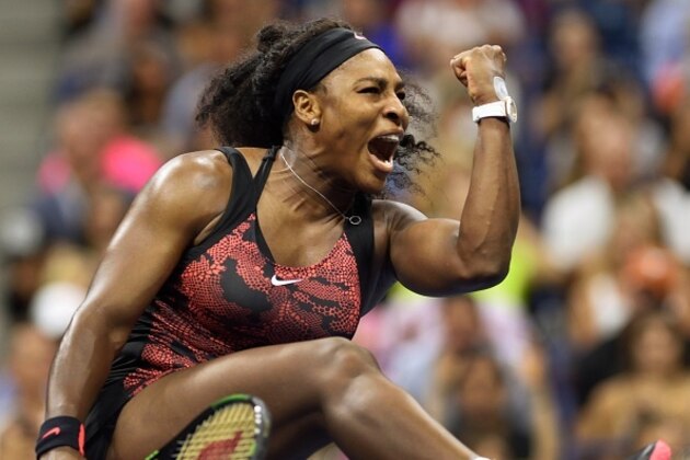 Serena Williams of the US reacts to her victory over Bethanie Mattek-Sands of the US during their 2015 US Open third round women's singles match at the USTA Billie Jean King National Tennis Center on September 4, 2015,  in New York. AFP PHOTO/ DON EMMERT        (Photo credit should read DON EMMERT/AFP/Getty Images)