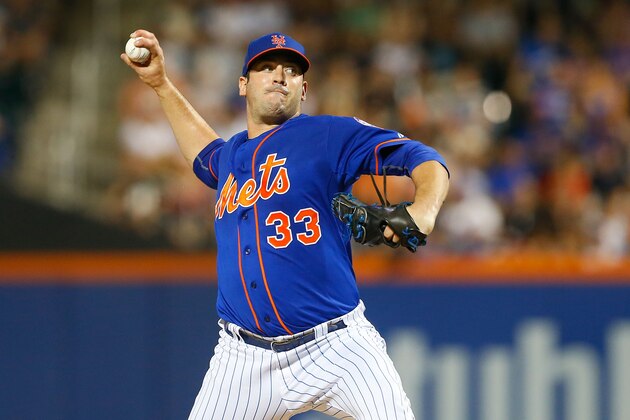 NEW YORK, NY - SEPTEMBER 02:  Matt Harvey #33 of the New York Mets in action against the Philadelphia Phillies at Citi Field on September 2, 2015 in the Flushing neighborhood of the Queens borough of New York City. The Mets defeated the Phillies 9-4.  (Photo by Jim McIsaac/Getty Images)
