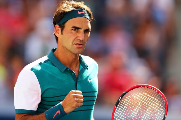 NEW YORK, NY - SEPTEMBER 05: Roger Federer of Switzerland celebrates after defeating Philipp Kohlschreiber of Germany during their Men's Singles Third Round match on Day Six of the 2015 US Open at the USTA Billie Jean King National Tennis Center on September 5, 2015 in the Flushing neighborhood of the Queens borough of New York City. (Photo by Elsa/Getty Images) NEW YORK, NY - SEPTEMBER 05: Roger Federer of Switzerland celebrates after defeating Philipp Kohlschreiber of Germany during their Men's Singles Third Round match on Day Six of the 2015 US Open at the USTA Billie Jean King National Tennis Center on September 5, 2015 in the Flushing neighborhood of the Queens borough of New York City. (Photo by Elsa/Getty Images)