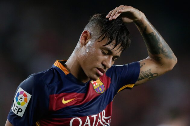 Neymar da Silva Santos Junior of FC Barcelona during the Joan Gamper Trophy match between Barcelona and AS Roma on August 5, 2015 at the Camp Nou stadium in Barcelona, Spain.(Photo by VI Images via Getty Images)