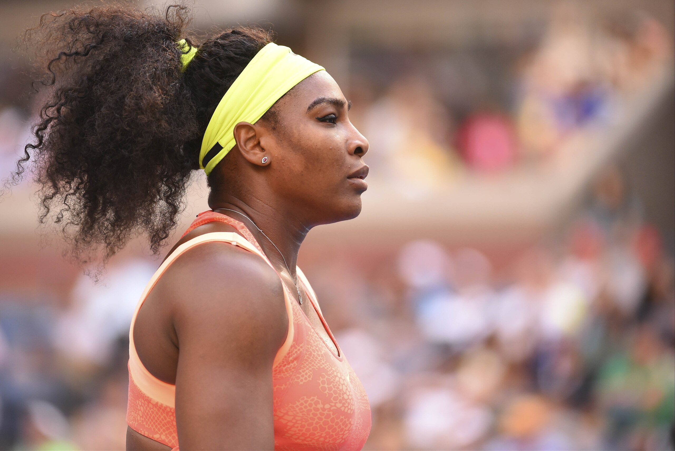 Sep 6, 2015; New York, NY, USA;
Serena Williams of the USA while playing against Madison Keys of the USA on day seven of the 2015 U.S. Open tennis tournament at USTA Billie Jean King National Tennis Center. Mandatory Credit: Robert Deutsch-USA TODAY Sports Sep 6, 2015; New York, NY, USA;
Serena Williams of the USA while playing against Madison Keys of the USA on day seven of the 2015 U.S. Open tennis tournament at USTA Billie Jean King National Tennis Center. Mandatory Credit: Robert Deutsch-USA TODAY Sports