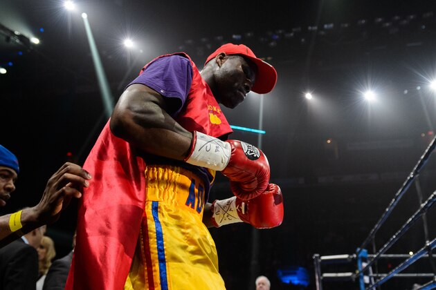 QUEBEC CITY, QC - APRIL 04:  Adonis Stevenson makes his way to ringside during the light heavyweight world championship main event bout against Sakio Bika at Pepsi Coliseum on April 4, 2015 in Quebec City, Quebec, Canada.  (Photo by Minas Panagiotakis/Getty Images)