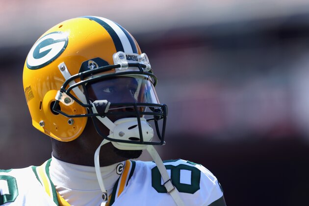 SAN FRANCISCO, CA - SEPTEMBER 08:  Wide receiver James Jones #89 of the Green Bay Packers  looks on prior to the start of the game against the San Francisco 49ers at Candlestick Park on September 8, 2013 in San Francisco, California.  (Photo by Jeff Gross/Getty Images)