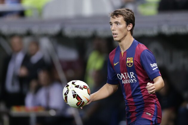 Alejandro Grimaldo of FC Barcelona during the friendly match between Napoli and FC Barcelona at Stade de Geneve on august 6, 2014 in Geneva, Switzerland(Photo by VI Images via Getty Images)