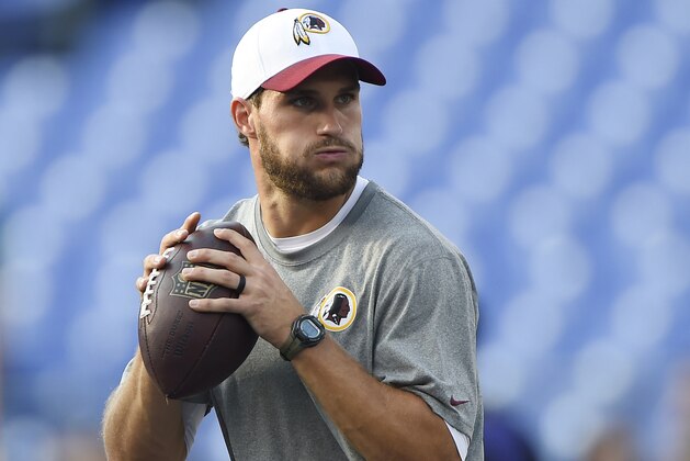 Aug 29, 2015; Baltimore, MD, USA; Washington Redskins quarterback Kirk Cousins (8) drops back to pass before the game against the Baltimore Ravens at M&T Bank Stadium. Mandatory Credit: Tommy Gilligan-USA TODAY Sports Aug 29, 2015; Baltimore, MD, USA; Washington Redskins quarterback Kirk Cousins (8) drops back to pass before the game against the Baltimore Ravens at M&T Bank Stadium. Mandatory Credit: Tommy Gilligan-USA TODAY Sports