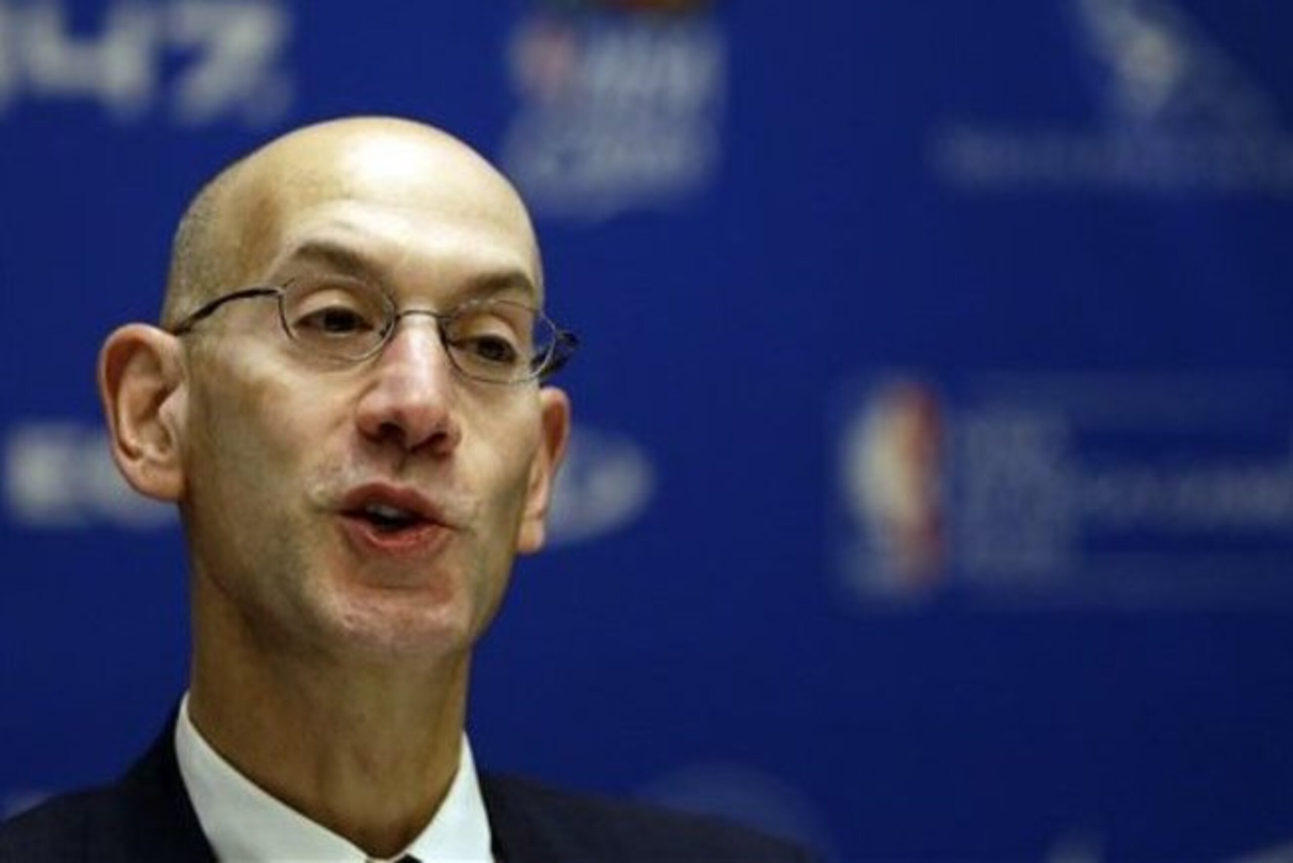 NBA Commissioner Adam Silver speaks during a media briefing for the Basketball without Borders Africa 2015 at the American International School in Johannesburg, South Africa, Thursday, July 30, 2015.  The NBA with some 20 top players is in South Africa for an exhibition, and NBA Commissioner Adam Silver expects more important games to come, led by Chris Paul and two-time All Star Luol Deng, featuring a Team World versus Team Africa on upcoming Saturday. (AP Photo/Themba Hadebe)