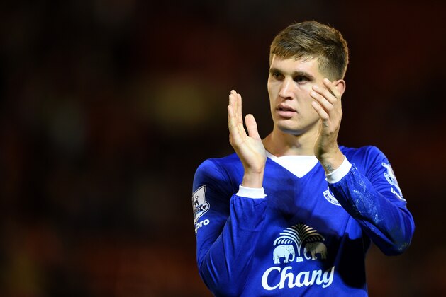BARNSLEY, ENGLAND - AUGUST 26:  John Stones of Everton applauds the fans after the Capital One Cup second round match between Barnsley and Everton at Oakwell Stadium on August 26, 2015 in Barnsley, England.  (Photo by Michael Regan/Getty Images)