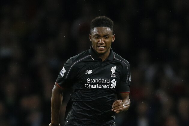 Liverpool's Joe Gomez controls the ball during the English Premier League soccer match between Arsenal and Liverpool at Emirates stadium in London, Monday, Aug. 24, 2015. (AP Photo/Kirsty Wigglesworth)