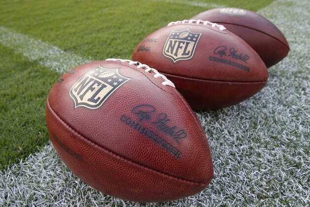Footballs with NFL Commissioner Roger Goodell's signature are lineup on the sidelines before an NFL preseason football game between the Washington Redskins and the Jacksonville Jaguars in Landover, Md., Thursday, Sept. 3, 2015. (AP Photo/Alex Brandon) Footballs with NFL Commissioner Roger Goodell's signature are lineup on the sidelines before an NFL preseason football game between the Washington Redskins and the Jacksonville Jaguars in Landover, Md., Thursday, Sept. 3, 2015. (AP Photo/Alex Brandon)
