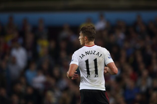 BIRMINGHAM, ENGLAND - AUGUST 14:  Adnan Januzaj of Manchester United during the Barclays Premier League match between Aston Villa and Manchester United at Villa Park on August 14, 2015 in Birmingham, England.  (Photo by Matthew Ashton - AMA/Getty Images)