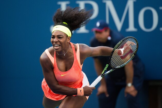 Serena Williams plays Madison Keys during the fourth round of the U.S. Open tennis tournament, Sunday, Sept. 6, 2015, in New York.(Photo by Charles Sykes/Invision/AP)