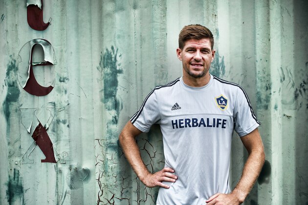 LOS ANGELES, CA - AUGUST 21:  EDITORS NOTE: Image was processed using digital filters - A portrait of #8 Steven Gerrard after the LA Galaxy training session on August 21, 2015 in Los Angeles, California.  (Photo by Matthew Ashton - AMA/Getty Images)