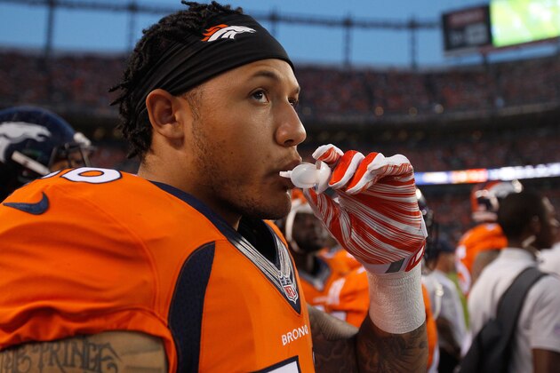 DENVER, CO - AUGUST 29:  Linebacker Shane Ray #56 of the Denver Broncos prepares to take the field against the San Francisco 49ers during preseason action at Sports Authority Field at Mile High on August 29, 2015 in Denver, Colorado. The Broncos defeated the 49ers 19-12.  (Photo by Doug Pensinger/Getty Images)