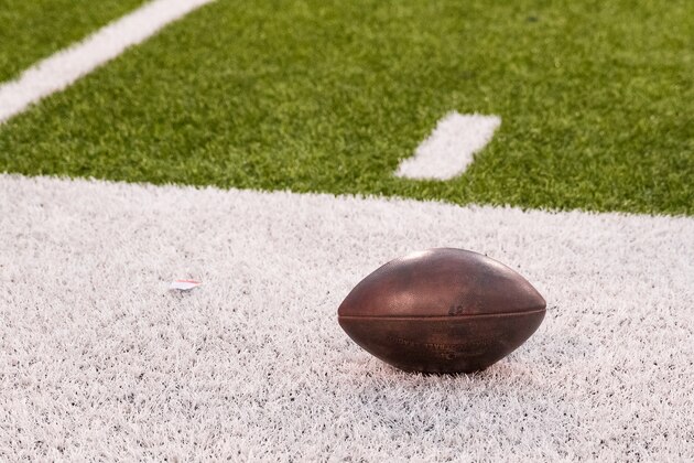 ORCHARD PARK, NY - NOVEMBER 30:  NFL football on the sideline during a football game between Cleveland Browns and Buffalo Bills on November 30, 2014 at Ralph Wilson Stadium in Orchard Park, New York.  Buffalo defeats Cleveland 26-10. (Photo by Brett Carlsen/Getty Images)