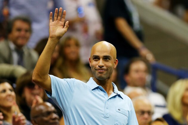 NEW YORK, NY - SEPTEMBER 11:  James Blake attends the Men's Singles Semifinals match between Roger Federer of Switzerland and Stan Wawrinka of Switzerland on Day Twelve of the 2015 US Open at the USTA Billie Jean King National Tennis Center on September 11, 2015 in the Flushing neighborhood of the Queens borough of New York City.  (Photo by Maddie Meyer/Getty Images)