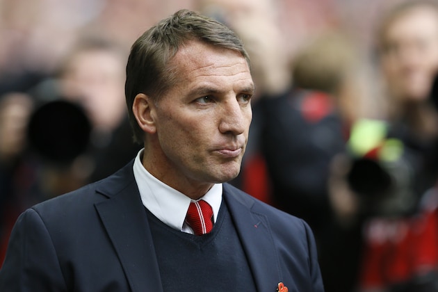 Liverpool's head coach Brendan Rodgers waits for the start of the English FA Cup semifinal soccer match between Liverpool and  Aston Villa at Wembley Stadium in London, Sunday, April 19, 2015. (AP Photo/Kirsty Wigglesworth)
