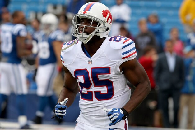 Sep 13, 2015; Orchard Park, NY, USA; Buffalo Bills running back LeSean McCoy (25) before a game against the Indianapolis Colts at Ralph Wilson Stadium. Mandatory Credit: Timothy T. Ludwig-USA TODAY Sports