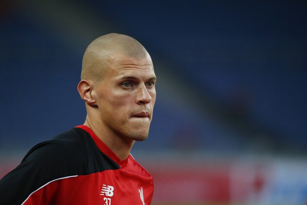 Liverpool's Slovakian defender Martin Skrtel, looks on during a training session at the Bukit Jalil Stadium in Kuala Lumpur, Malaysia, on Thursday, July 23, 2015. Liverpool FC will play a friendly football match against Malaysia XI on July 24. (AP Photo/Vincent Thian)